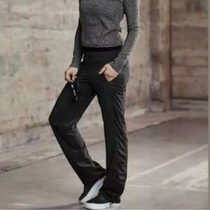 ATHLETA La Viva Pants Pockets Lined Elastic Waist Black Women’s Size 14